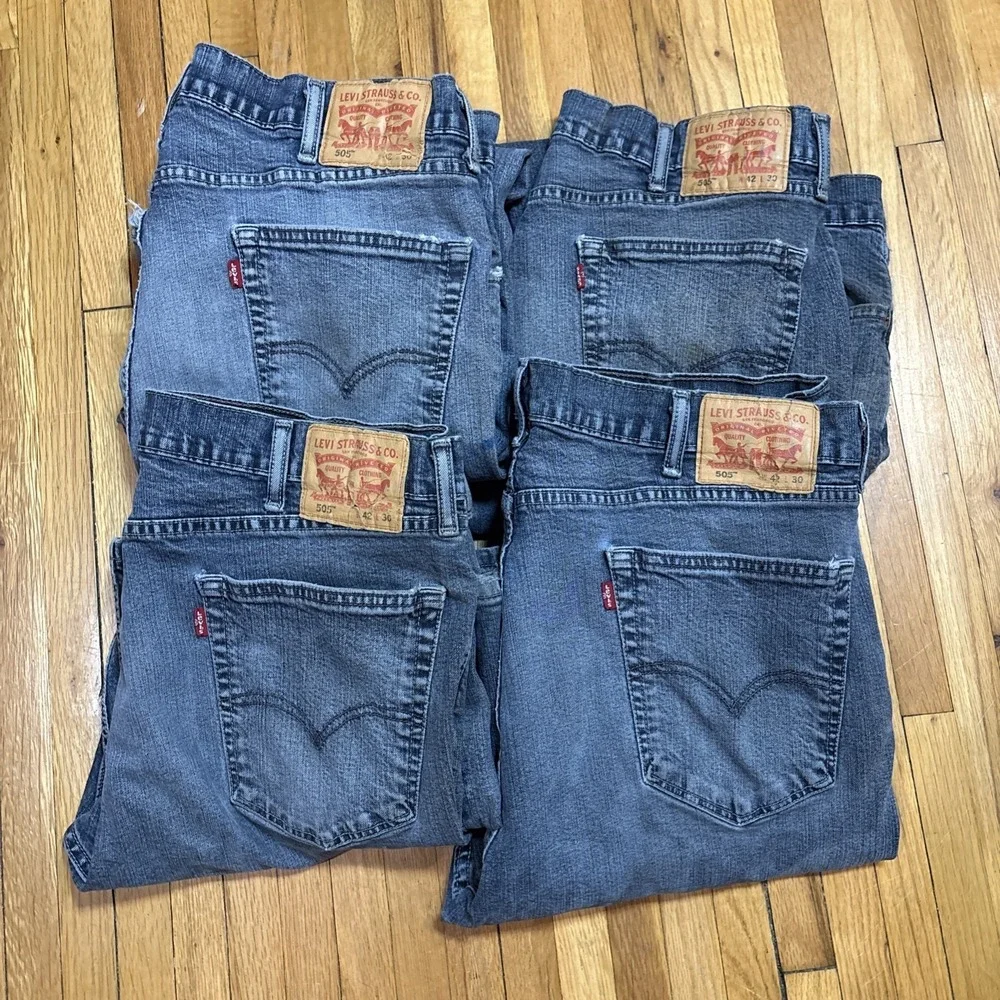 Levi's 505 Regular Men's Jeans 42x30 (40x28) Straight Leg Denim Work Lot of 4